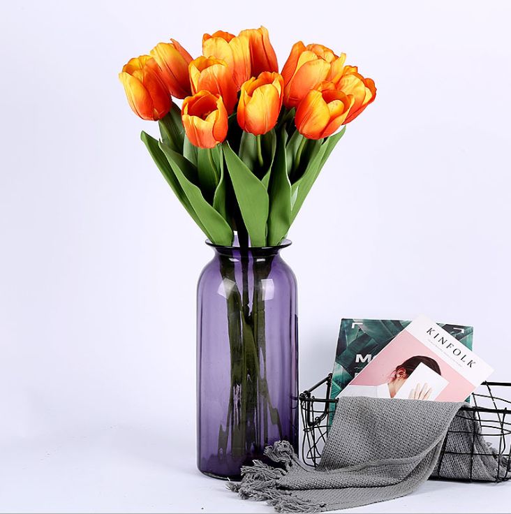 Yiwu good goods single tulip simulation flower fake flower wedding home decoration shooting props thumbnail