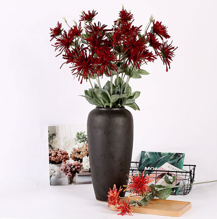 Yiwu's high-quality artificial chrysanthemums, 3-head chrysanthemums, artificial flowers, home, wedding, photography and decoration details Picture