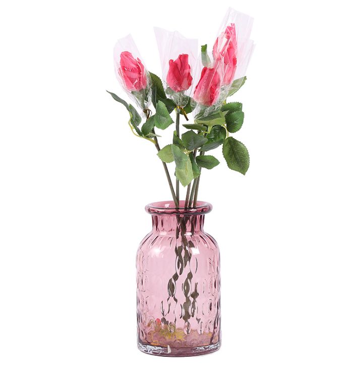 Yiwu good goods simulation rose single branch feel double back rose home decoration wedding shooting props thumbnail