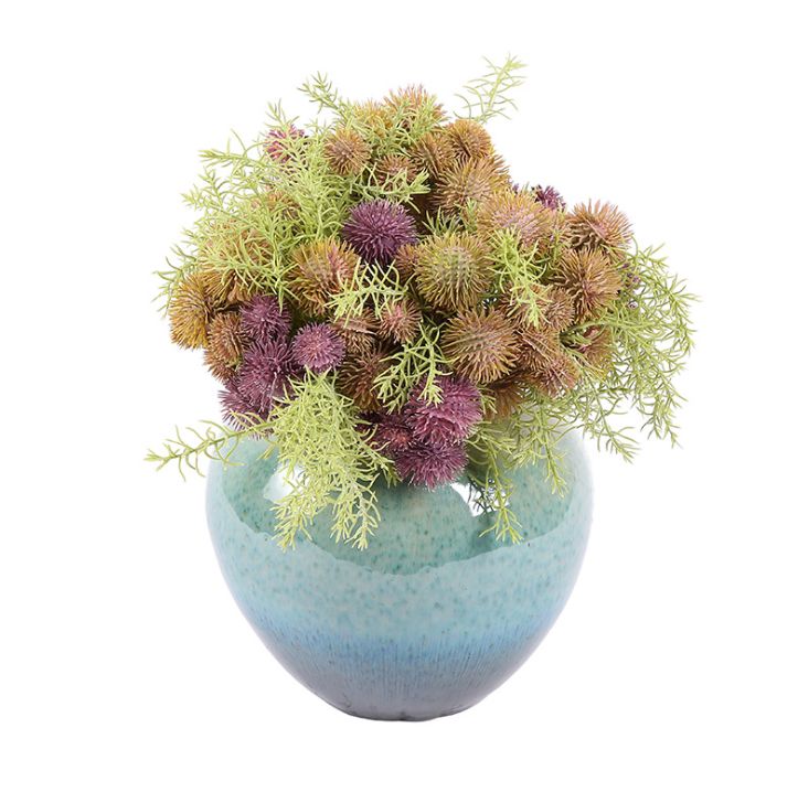 Yiwu quality artificial green plants, bunches, road through, bunches for home and wedding decoration, artificial plants, plastic artificial fruits, fruits, garden landscape display Windows, and green plant wall decoration accessories details Picture