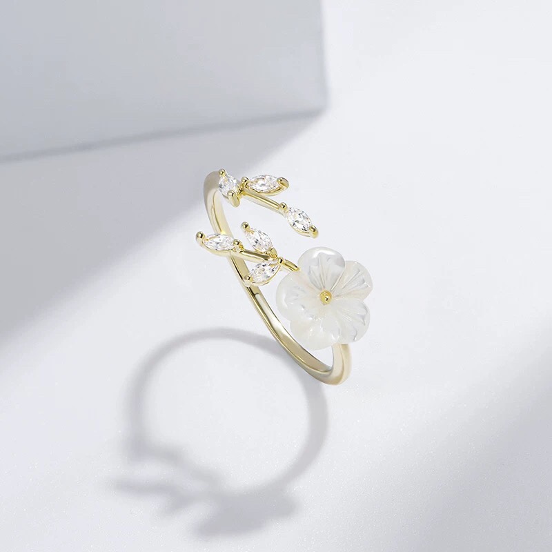 韩版贝壳花戒指