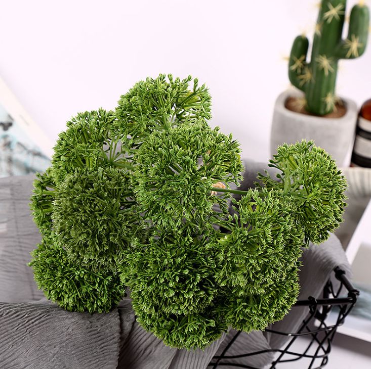 Yiwu quality home decoration products: 11-head grass balls, garden photography background decoration, artificial plants, artificial plants, plant wall decoration accessories, artificial grass balls, decoration project layout details Picture