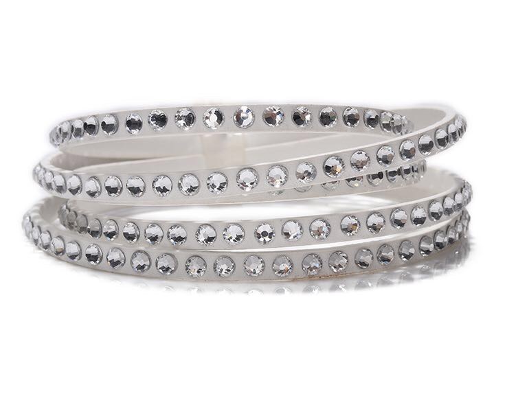 皮条烫钻手链颈链细节图