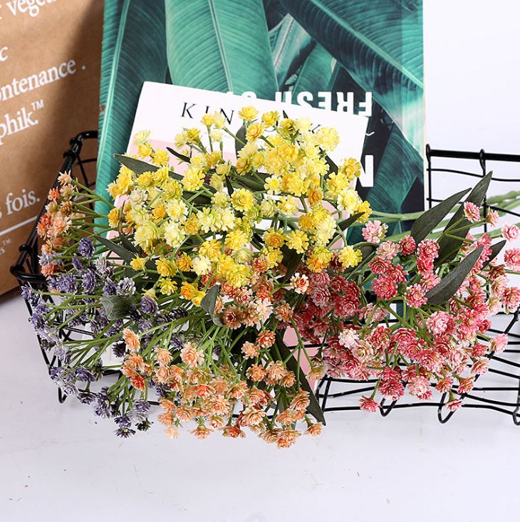 Yiwu's premium 15-head high-quality Starry Sky 62cm artificial flowers and artificial flowers for home and wedding decoration Specification image