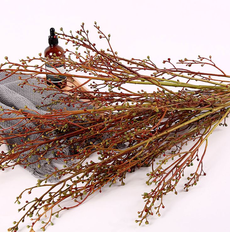 Yiwu high-quality artificial flower wholesale, Doudou tree branches, home decoration artificial flowers, wedding supplies, photography props, artificial fruit branches, branches, artificial green plants, garden landscape, home window display projects details Picture