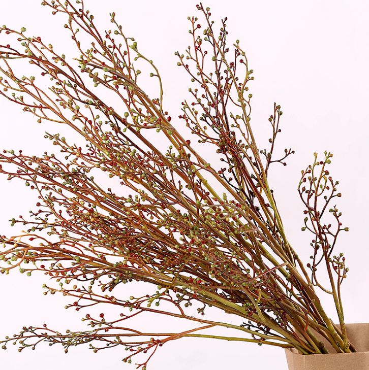 Yiwu high-quality artificial flower wholesale, Doudou tree branches, home decoration artificial flowers, wedding supplies, photography props, artificial fruit branches, branches, artificial green plants, garden landscape, home window display projects Specification image