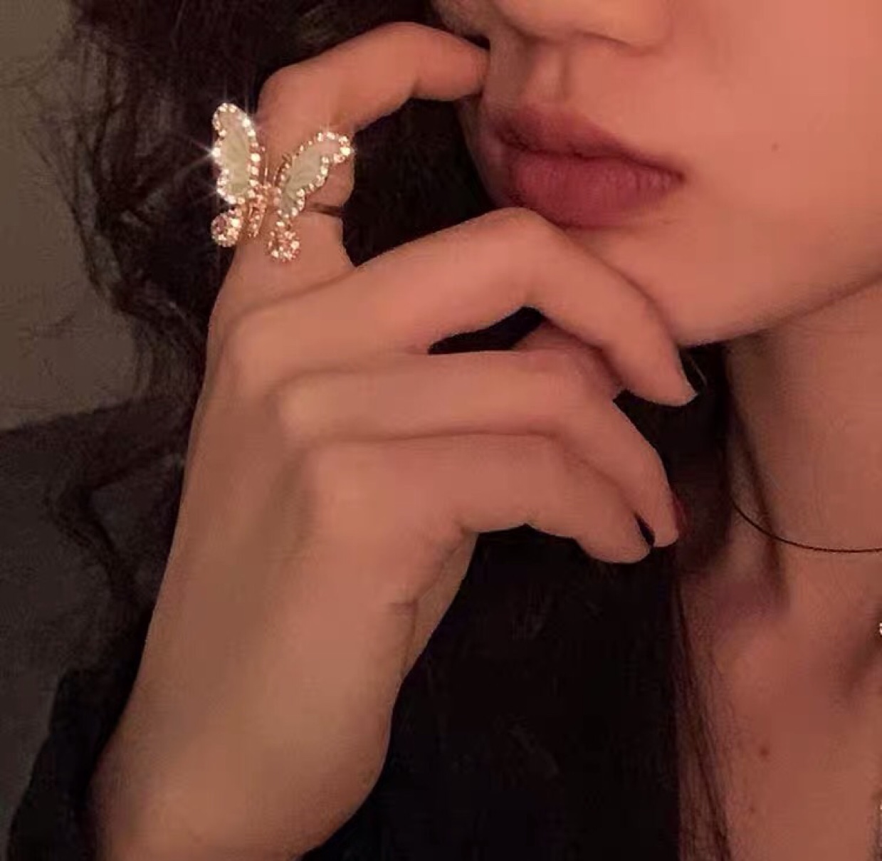 Personalized colorful butterfly rings details Picture