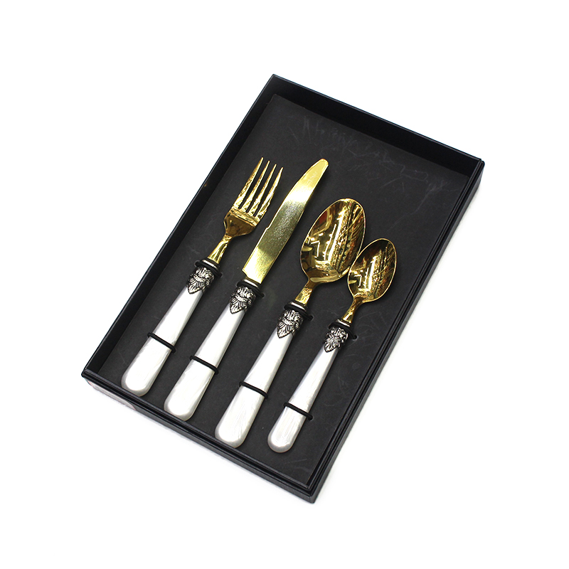 艾铂特 西餐餐具刀叉勺套装 430不锈钢+亚克力材质详情图2