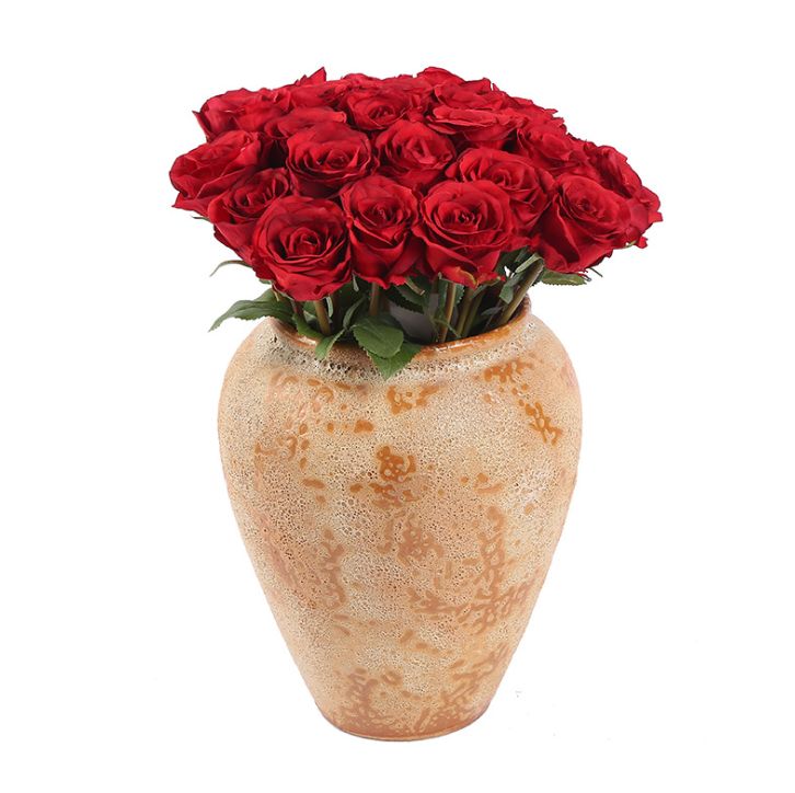 Yiwu good goods 8 handmade snow mountain rose high grade simulation rose simulation flower bouquet bouquet artificial flower simulation rose fake flower silk flower thumbnail