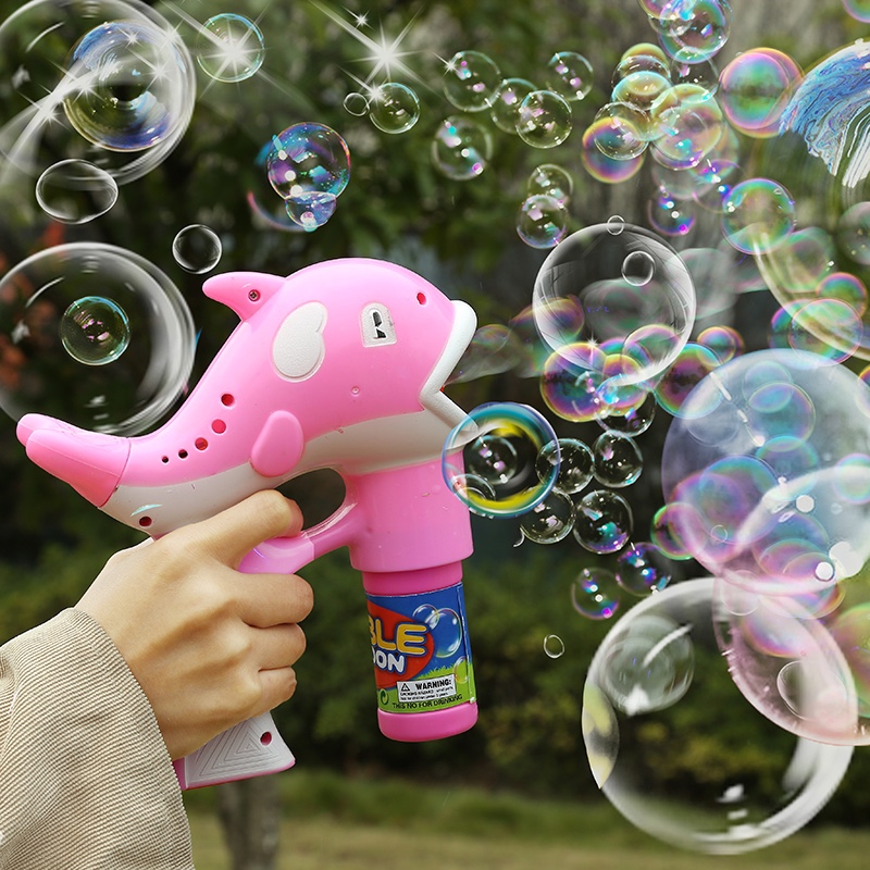 儿童吹泡泡机全自动抖音同款玩具网红电动发光海豚泡泡枪魔法棒详情图2
