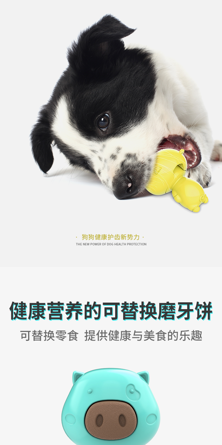宠物玩具萌猪零食玩具狗狗磨牙洁齿TPR环保材质厂家直销新品详情2