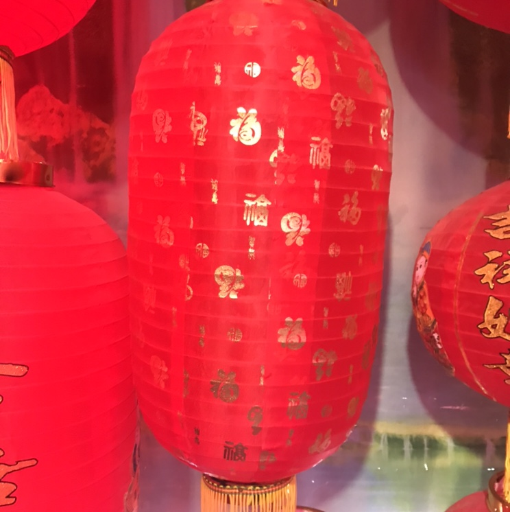 10-inch winter melon lantern with a hundred blessings