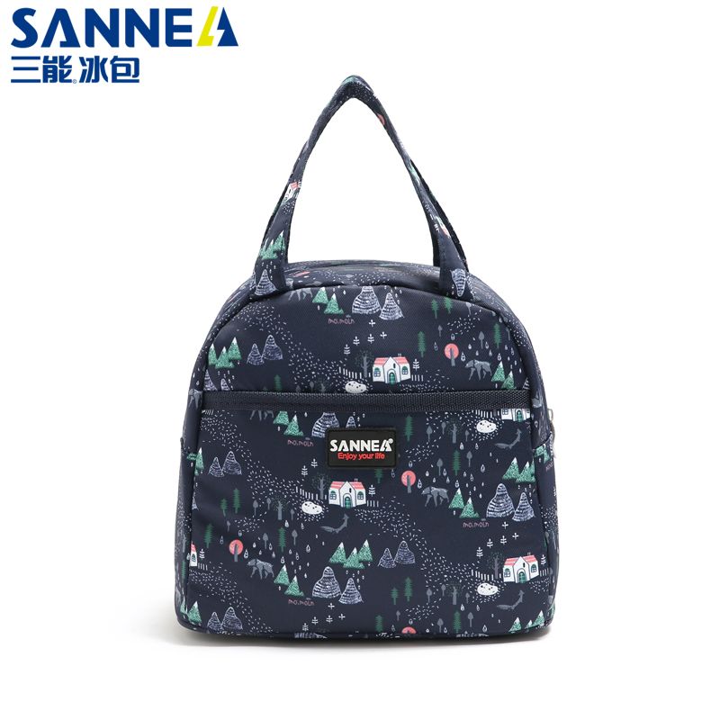 SANNE's new portable insulated lunch box bag, eco-friendly lunch bag, waterproof and fresh-keeping ice bag, outdoor refrigerated meal bag details Picture