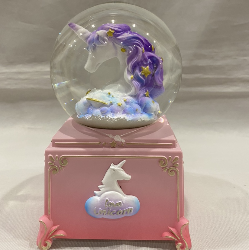 New 3D beast head crystal ball lamp with snowflakes and music