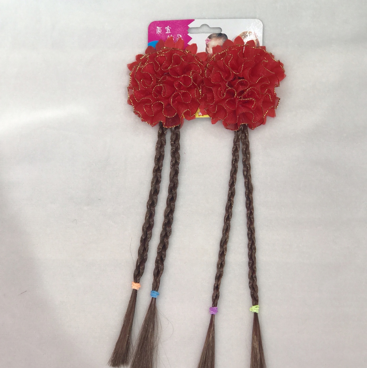 Children's wig braids hair accessories cute little girls children hairpin girls headwear baby braids duck mouth clip thumbnail