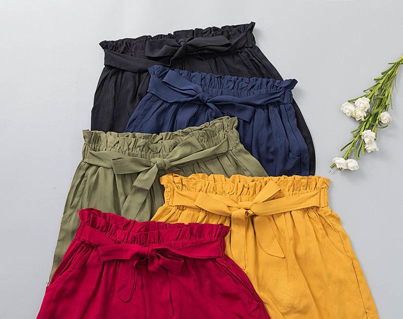 Women's Casual Elastic Waist Colorful Shorts with Pockets thumbnail