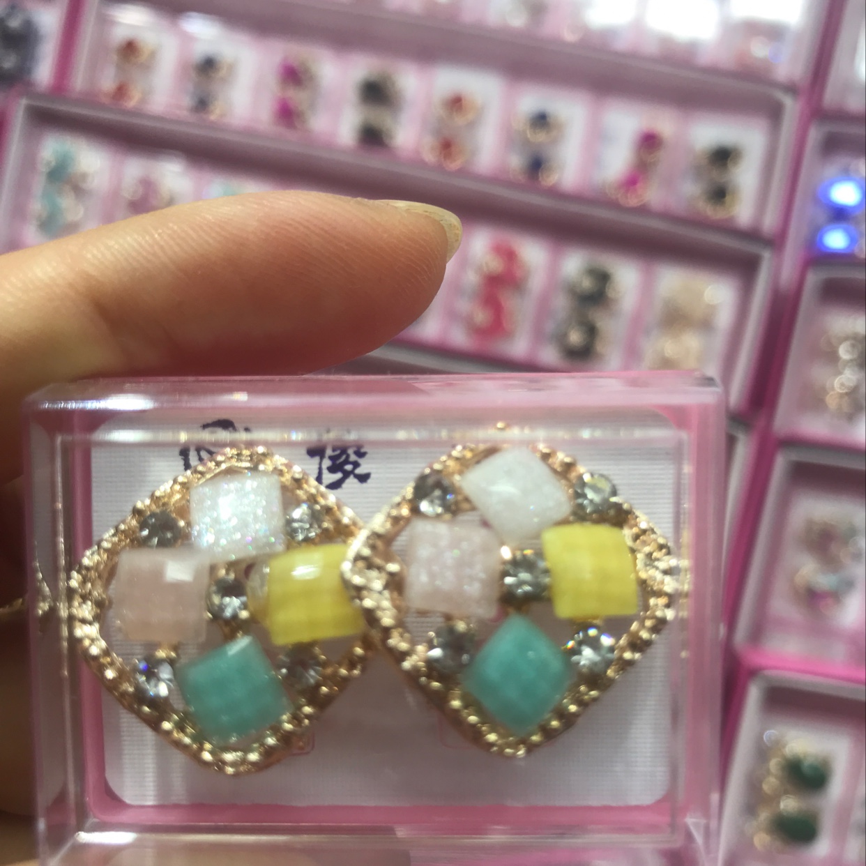 Colorful earrings, alloy material