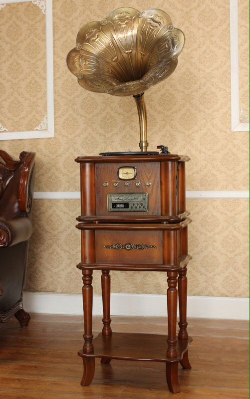 American X1 gramophone, retro gramophone, light luxury style, high-end gift radio, Bluetooth speaker, CD, vinyl record, grand copper speaker