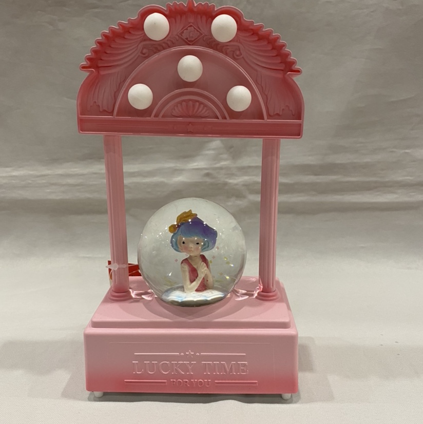 门型架子3D小女孩水晶球灯飘雪花带音乐