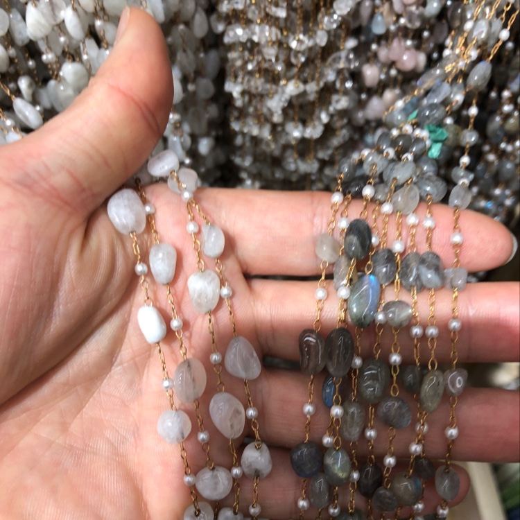 全盛饰品串大石头链条饰品配件