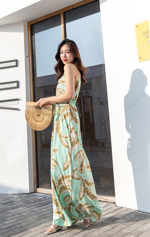 Women Summer China Traditional Porcelain Long Dress thumbnail