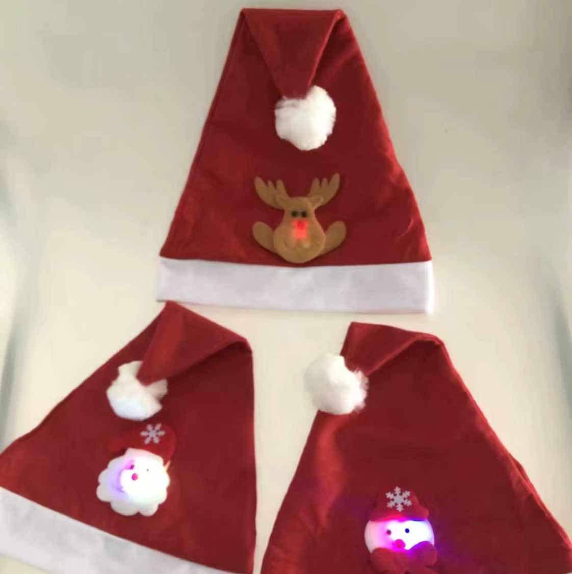Flashlights doll Santa Hat with lights cartoon Santa hat