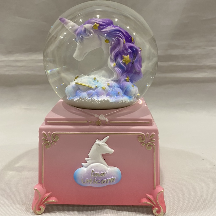 New 3D beast head crystal ball lamp with snowflakes and music details Picture