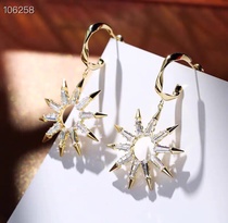 AAA zircon inlaid 🌞 solar ear hook earrings earrings