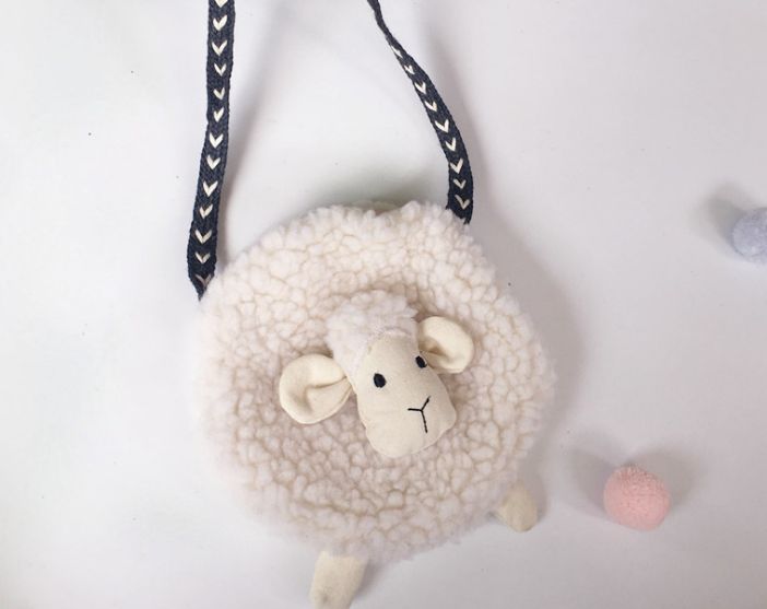 Explosive Plush Sheep Children's Accessory Bag Small Bag Girl Baby Diagonal Bag Korean Cartoon Coin Purse Specification drawing