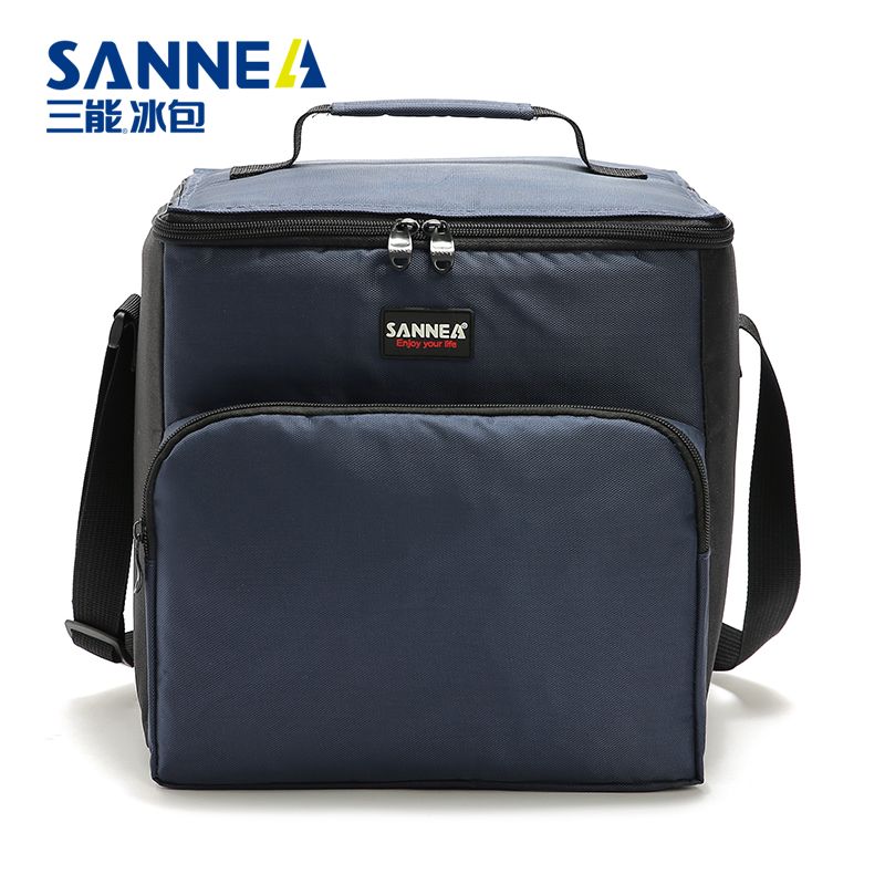 SANNE insulated bags, outdoor heat and cold preservation picnic bags, cross-border PEVA solid color fashionable bento bags and ice packs Specification image