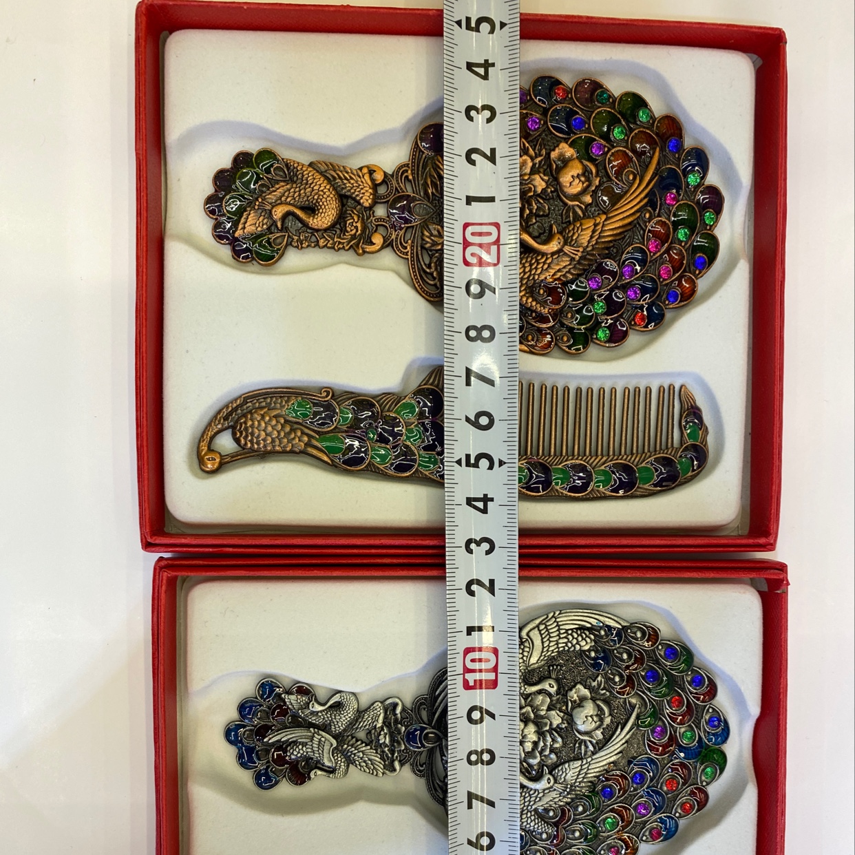 Zinc Alloy Small Peacock Set Mirror, 5-6 Mixed Styles, 3 Colors details Picture