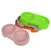 Direct sales of pet dog bowls from the manufacturer, candy-colored plastic dog bowls, double-bowl universal feeders for cats and dogs, dual-purpose bowl tableware Item Picture