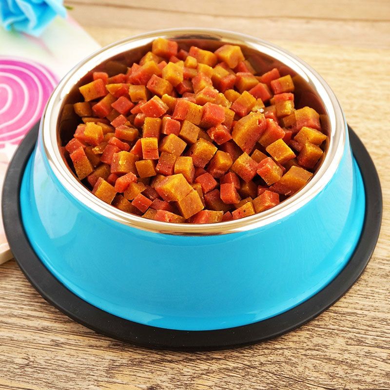Wholesale cat and dog bowls, colored spray-painted pet bowls, stainless steel dog bowls, anti-slip single bowl food bowls for dogs and cats details Picture