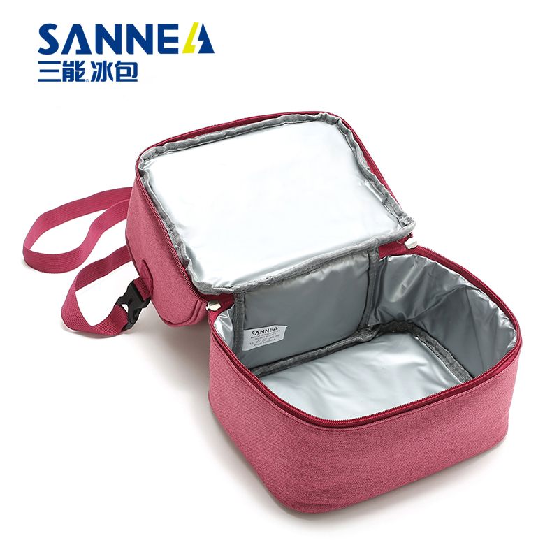 SANNE insulated bag, picnic cold insulation aluminum film insulated bag, hand-held double-layer picnic bag, waterproof folding ice pack undefined