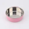 Pet bowl hanging, candy-colored stainless steel dog bowl, pet cat food bowl, fixed cage manufacturer wholesale undefined
