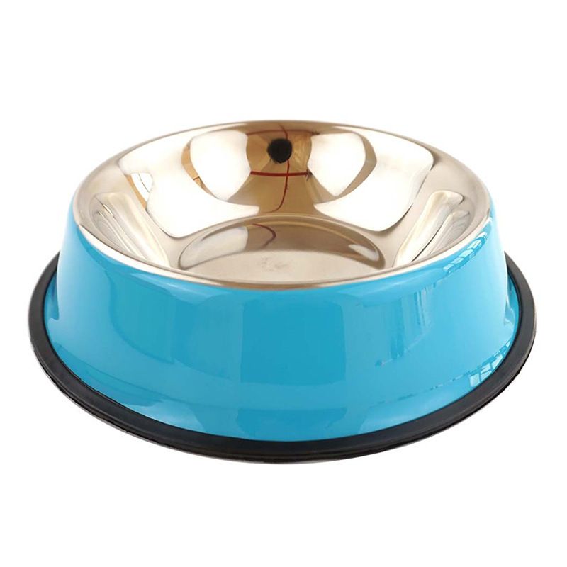 Wholesale cat and dog bowls, colored spray-painted pet bowls, stainless steel dog bowls, anti-slip single bowl food bowls for dogs and cats Item Picture