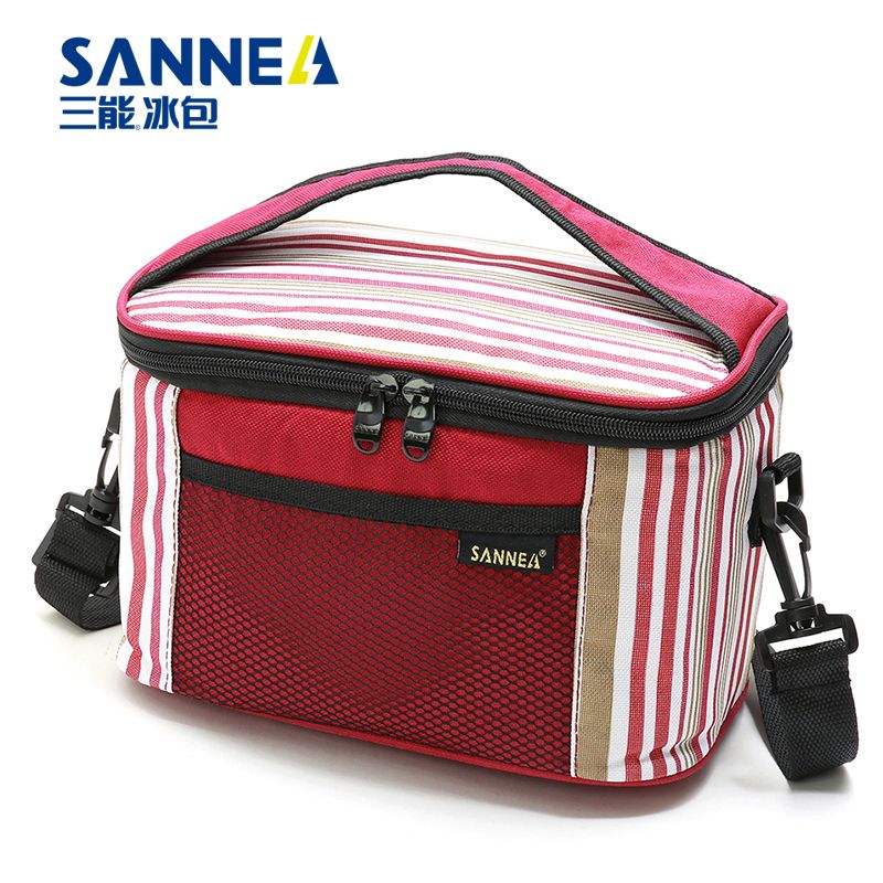 SANNE新款保温袋 条纹牛津布便当送餐包母乳保鲜冰包亚马逊保温包