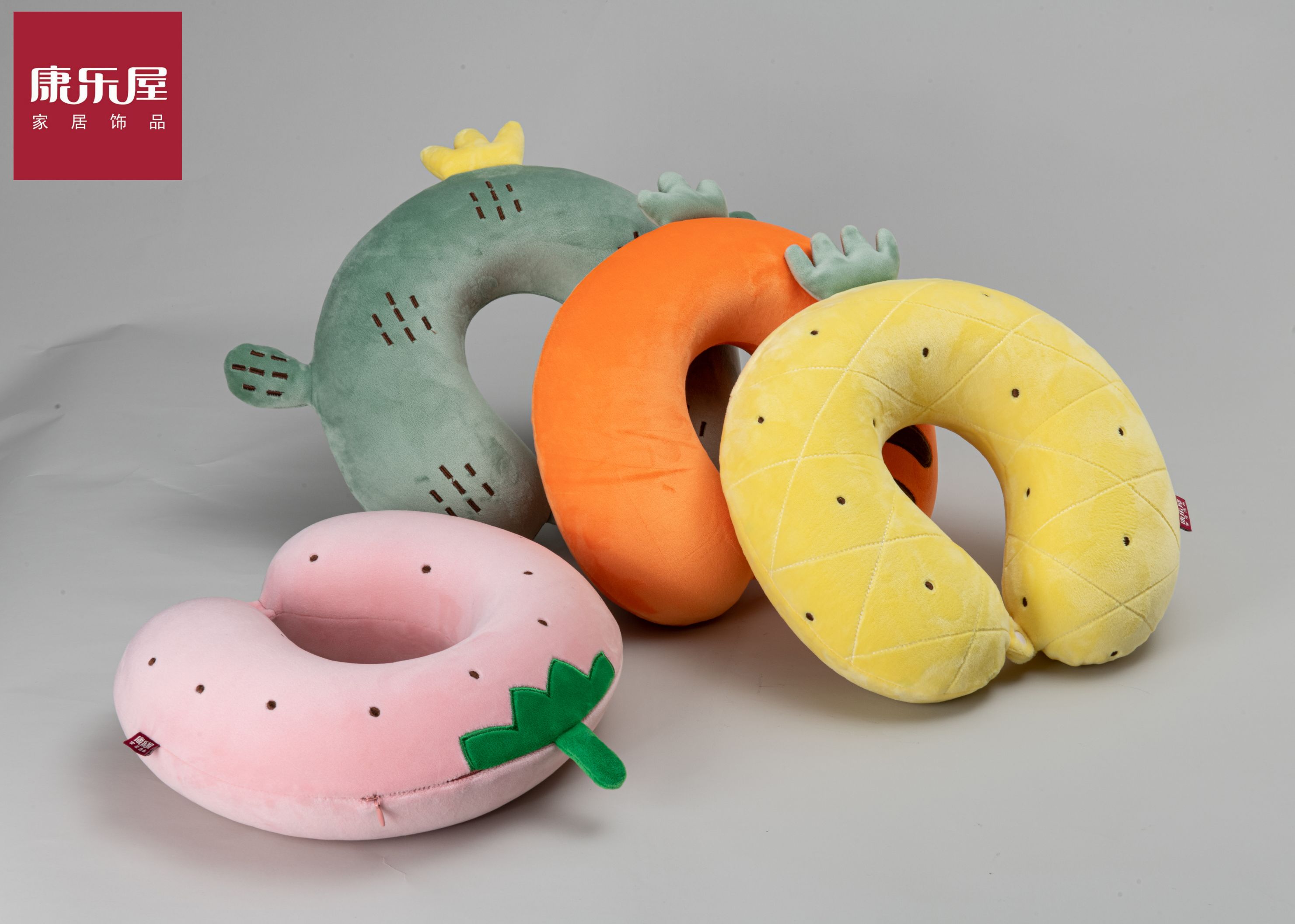 义乌好货 康乐屋家居布艺 水果弹力超柔U型颈枕产品图