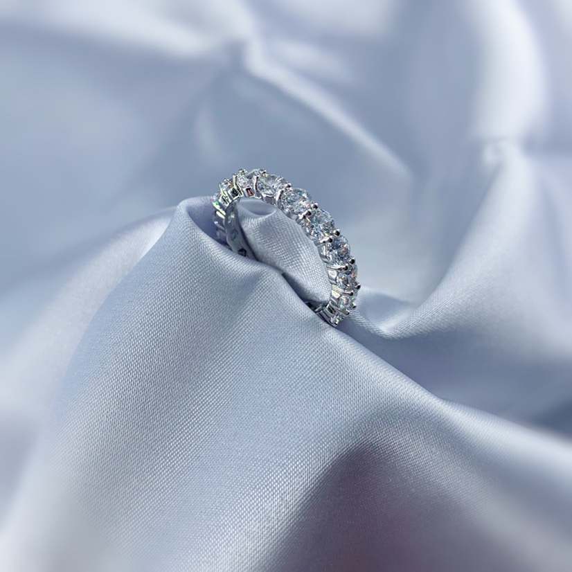 European and American style simple full diamond ring