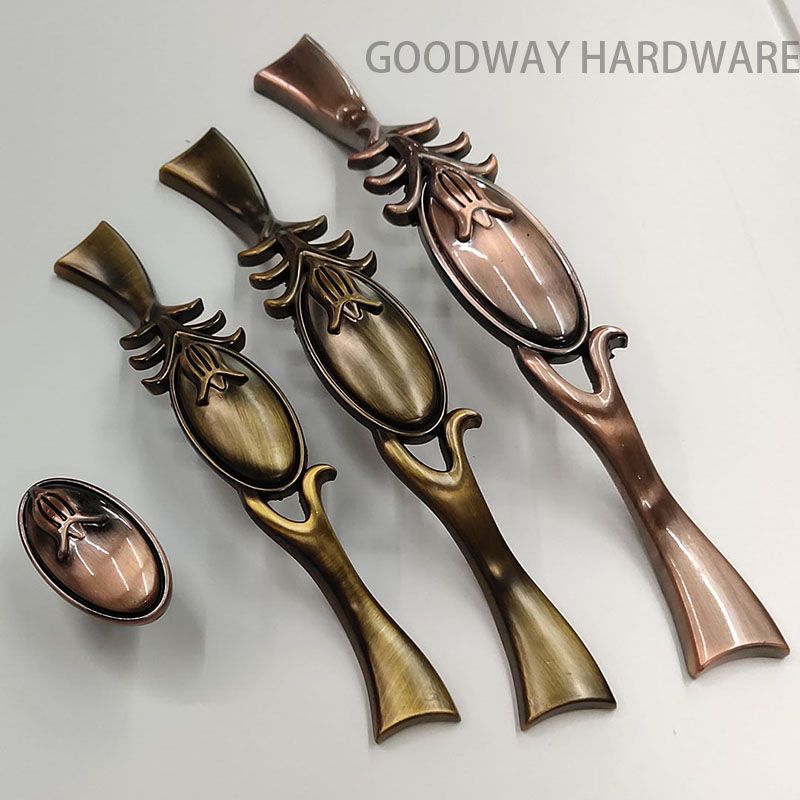Wardrobe cabinet drawer door handle European-style antique Egyptian style handle coffee bronze color can be customized thumbnail