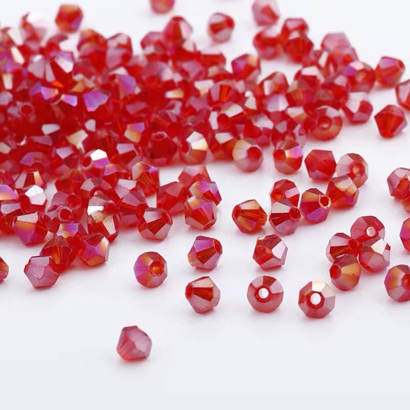 水晶菱形珠手工DIY串珠散珠编手链项链红色 星逸水晶工艺品