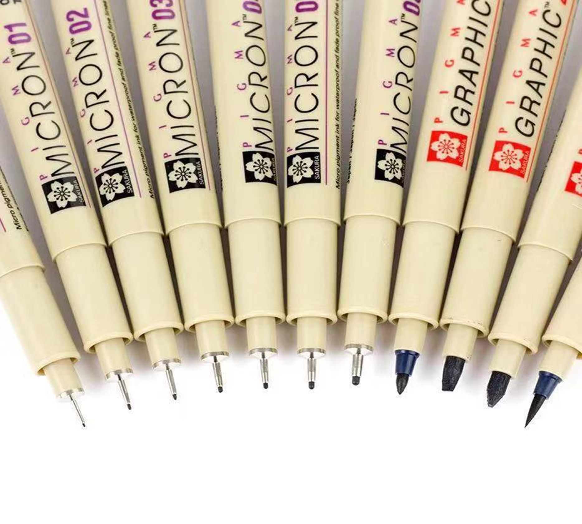 Yiwu quality Japanese cherry blossom waterproof needle pen, soft tip sketch design, hand-drawn drawing, comic outline pen details Picture