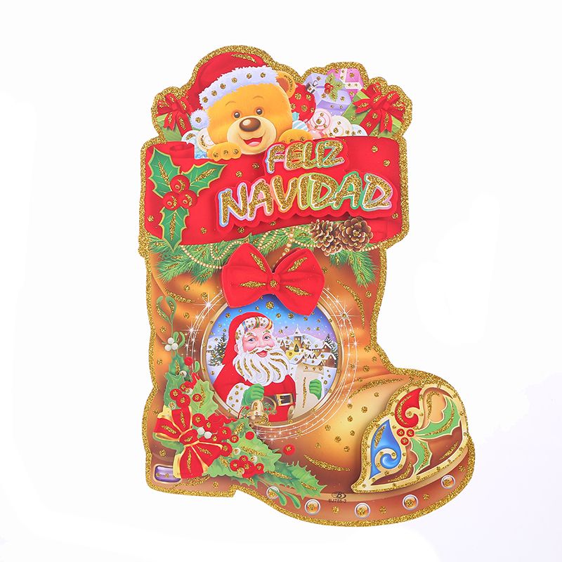 新圣诞墙贴圣诞2023数字新年橱窗装饰鞋子贴纸圣诞热销