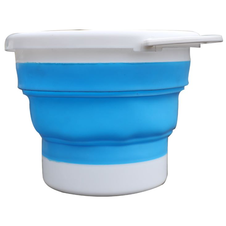 义乌好货 折叠水桶带盖硅胶塑料水桶旅行家用多功能洗笔桶细节图