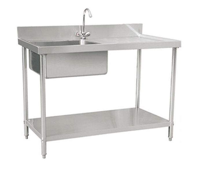 1.2x0.6 stainless steel kitchen single star sink right platform with off shelf plate sink can be customized