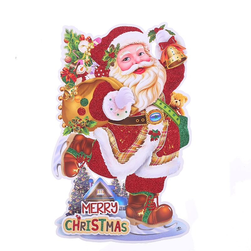 2023年畅销的3D圣诞装饰品圣诞全身贴纸圣诞节日装扮圣诞老人装饰品