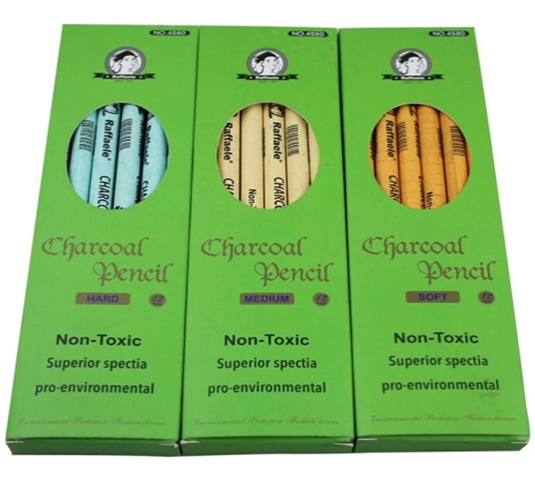 Yiwu quality hand-pulled wire charcoal pen, eco-friendly charcoal pen, soft to hard without core, quick sketch and drawing pencil 4580, soft to hard details Picture