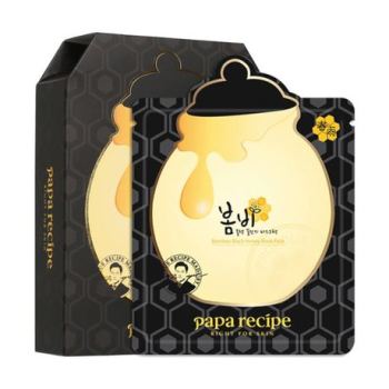 韩国春雨papa recipe黑卢卡蜂胶面膜清洁补水浅黑色春雨10片详情图3