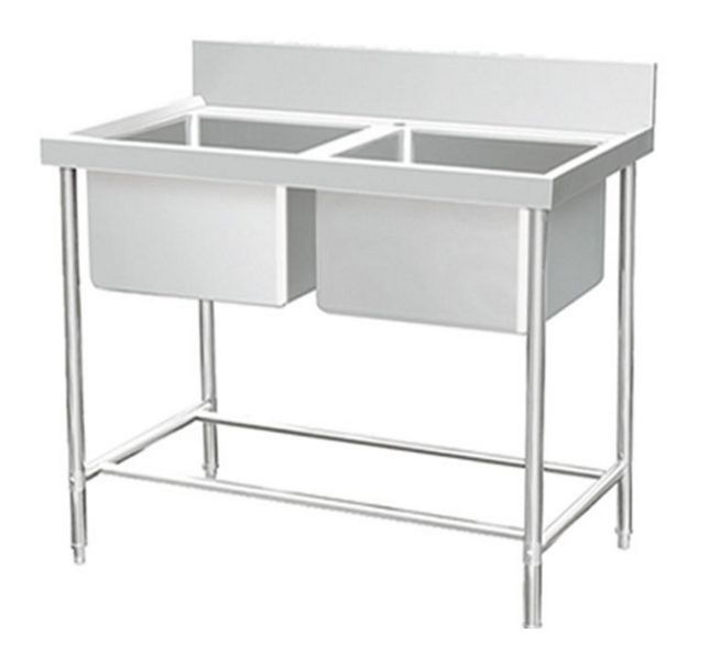 1.2x0.6不锈钢厨房双星水池带后板 洗碗池 不锈钢水池水槽 可定制