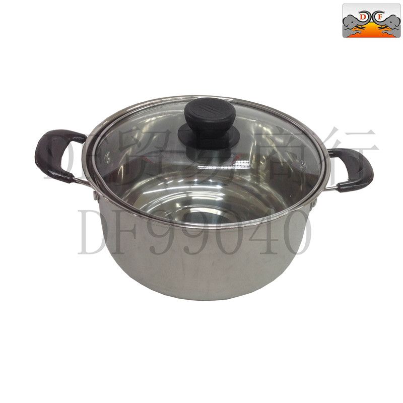 DF99040 Luxury two-ear pot with glass lid fondue Soup pot DF TRADING HOUSE